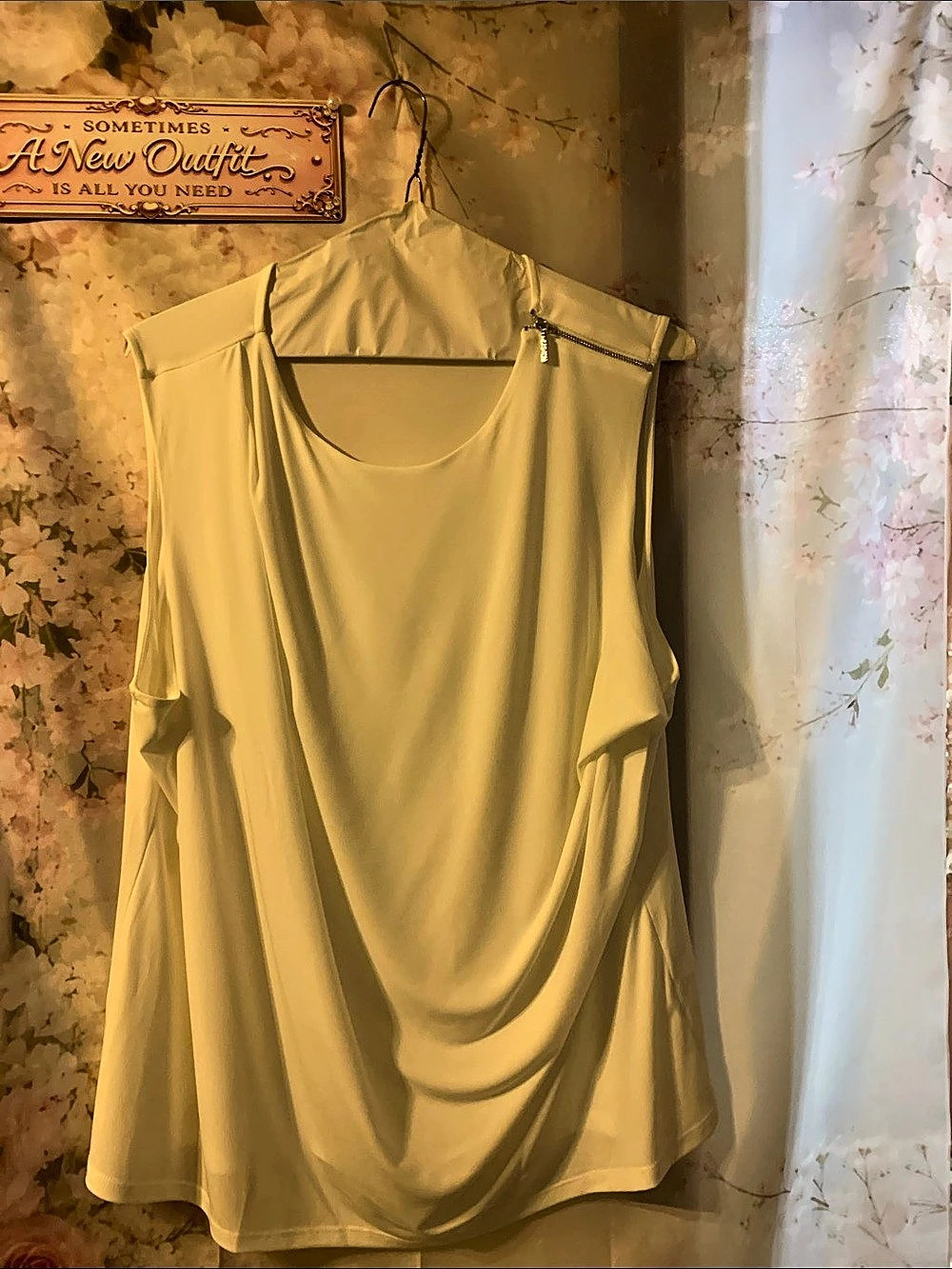 DKNY Draped Front Tank Top in Yellow Like New